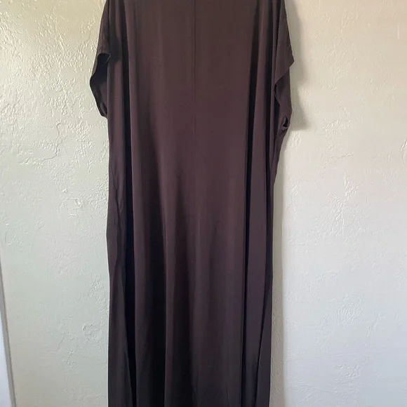 NWOT Pure Jill Ecovero Satin Maxi Dress Lagenlook Minimalist Boho Sustainable - Picture 6 of 8